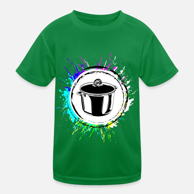 Kochtopf Icon Bunt Kochen Kinder Funktions-T-Shirt