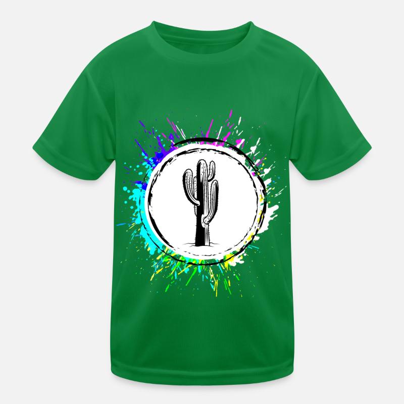 Kaktus Element Bunt Kinder Funktions-T-Shirt