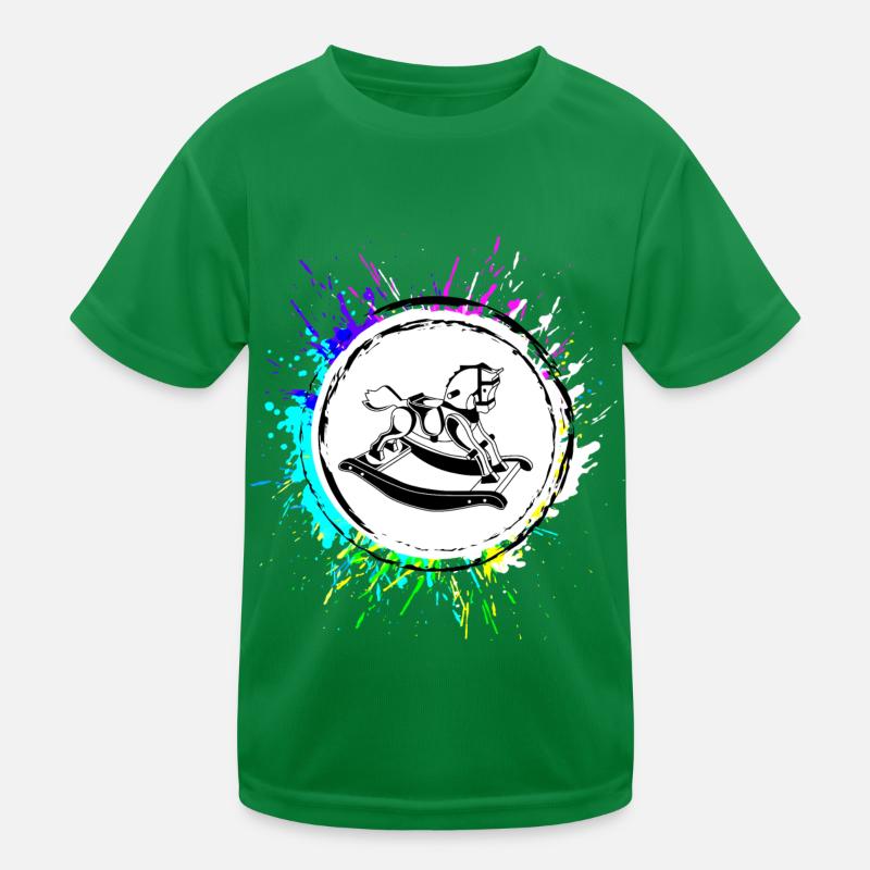 Schauckelpferd Icon Symbol Bunt Kinder Funktions-T-Shirt