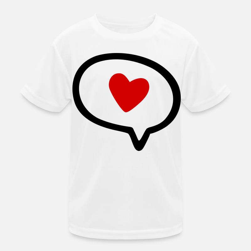 Sprechblase mit Herz Kinder Funktions-T-Shirt