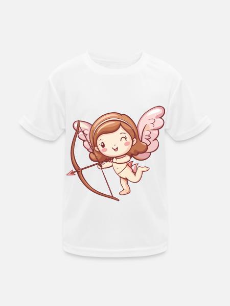 Ange arc et flèche Cupidon Saint-Valentin - T-shirt sport Enfant - blanc - Devant