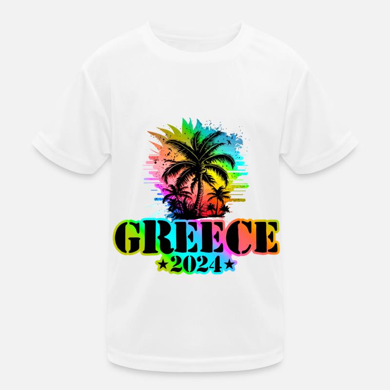 Grèce 2024 Vacances Coloré T-shirt sport Enfant