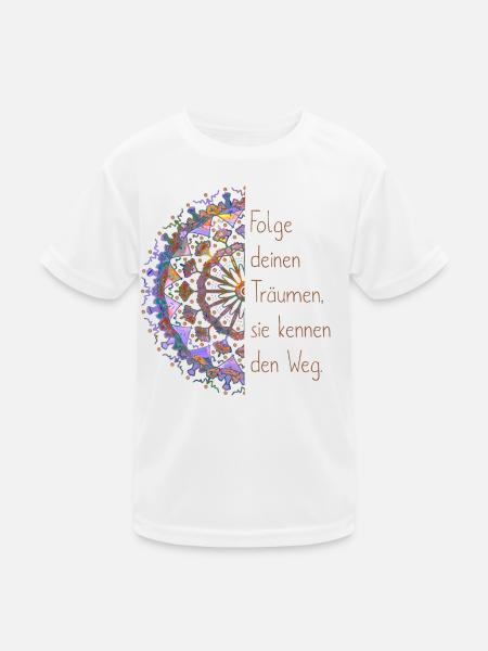 Mandala – Folge deinen Träumen/ Weg - lila - Kinder Funktions-T-Shirt - Weiß