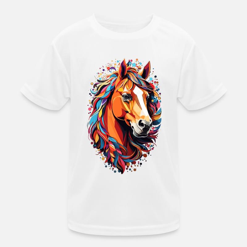 Mignon Horse Design - Silhouette de cheval colorée T-shirt sport Enfant