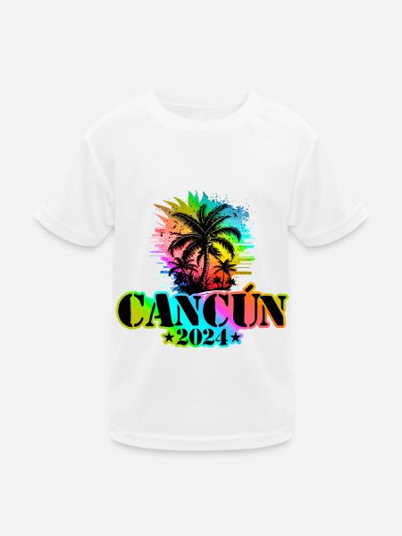 Cancun 2024 Holiday Colorful - Kids Functional T-Shirt - white - Front
