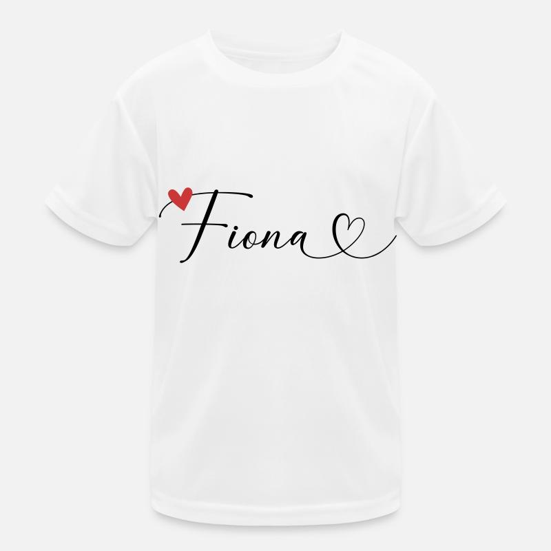 Fiona Name Vorname Kalligrafieherz Kinder Funktions-T-Shirt