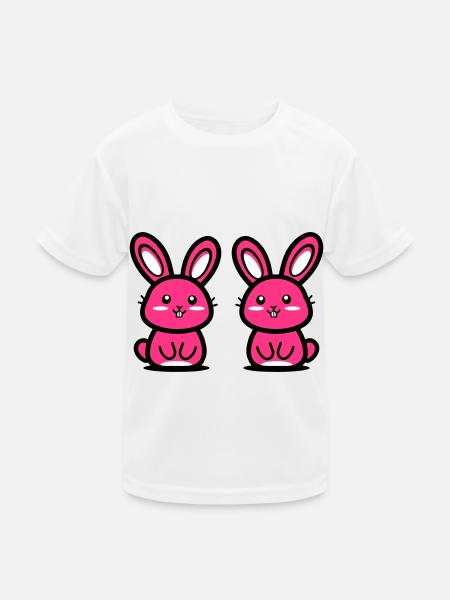 Osterhase Ostern - Kinder Funktions-T-Shirt - Weiß - Vorne