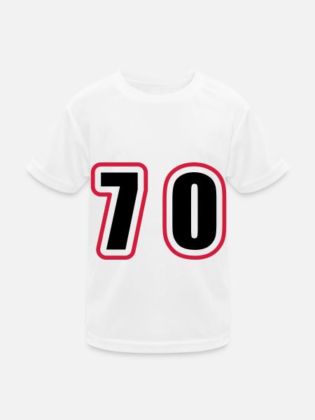 70 Zahl College - Kinder Funktions-T-Shirt - Weiß - Vorne