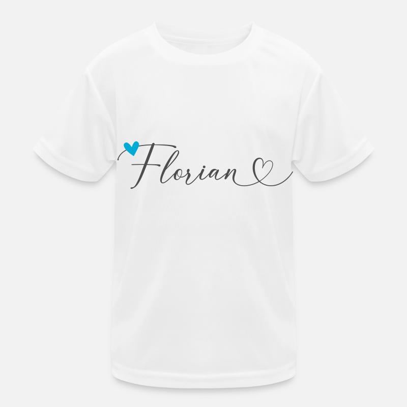 Florian Nom Prénom Calligraphie coeur T-shirt sport Enfant