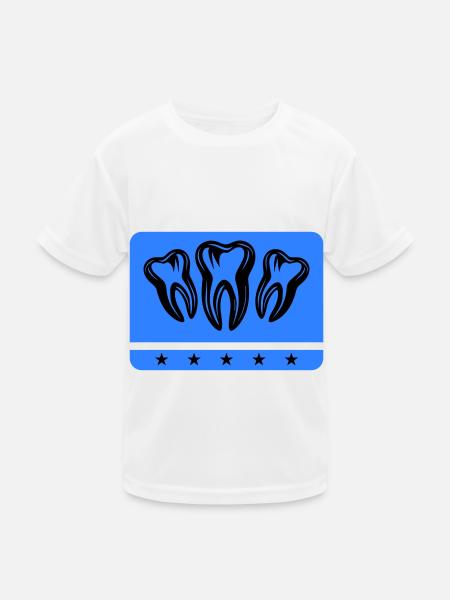 Zahn Dental Zahnarzt Icon - Kinder Funktions-T-Shirt - Weiß - Vorne
