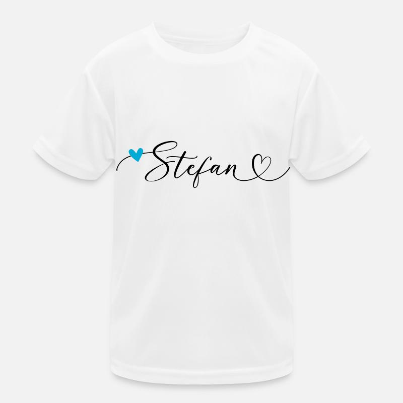 Stefan Surname First name Calligraphy Heart Kids Functional T-Shirt