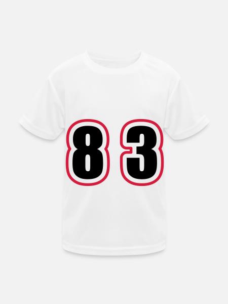 83 Zahl College - Kinder Funktions-T-Shirt - Weiß - Vorne