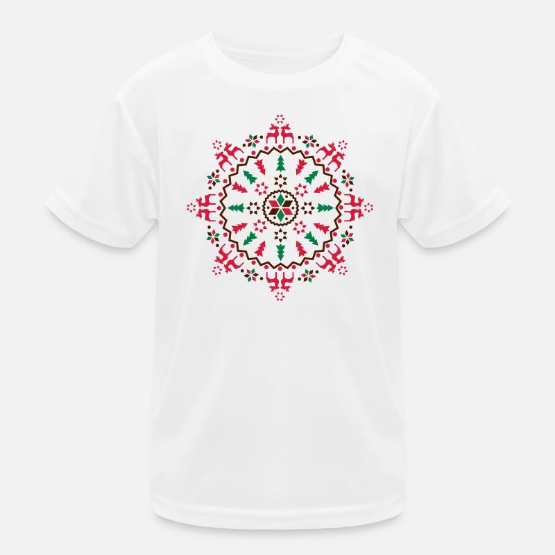 Weihnachts Mandala Kinder Funktions-T-Shirt