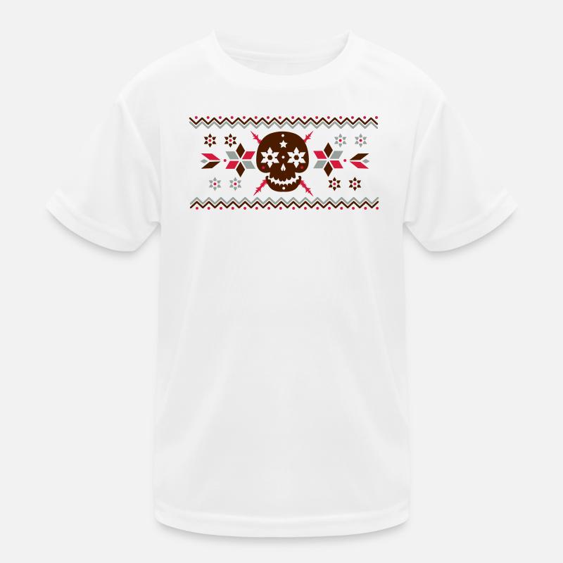 Skull pattern in the Norwegian style Kids Functional T-Shirt