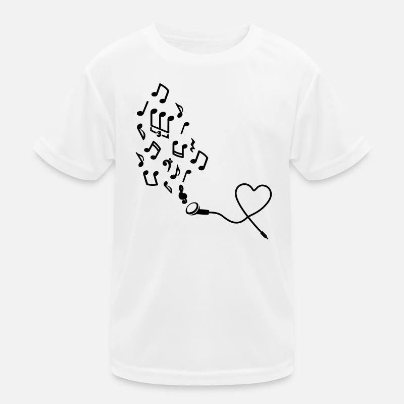 Kopfhörer mit Noten Kinder Funktions-T-Shirt
