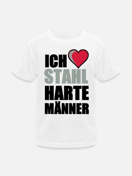 Stahlharte Männer Geschenk - Kinder Funktions-T-Shirt - Weiß - Vorne
