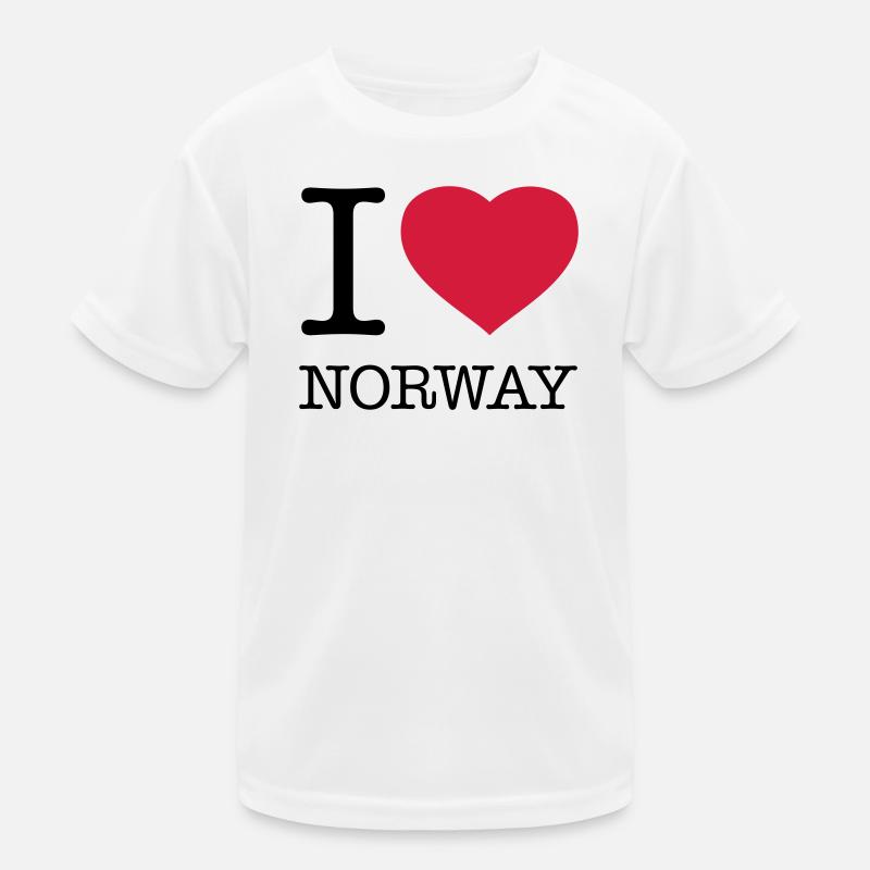 I LOVE NORWAY Norge Norwegen Kinder Funktions-T-Shirt