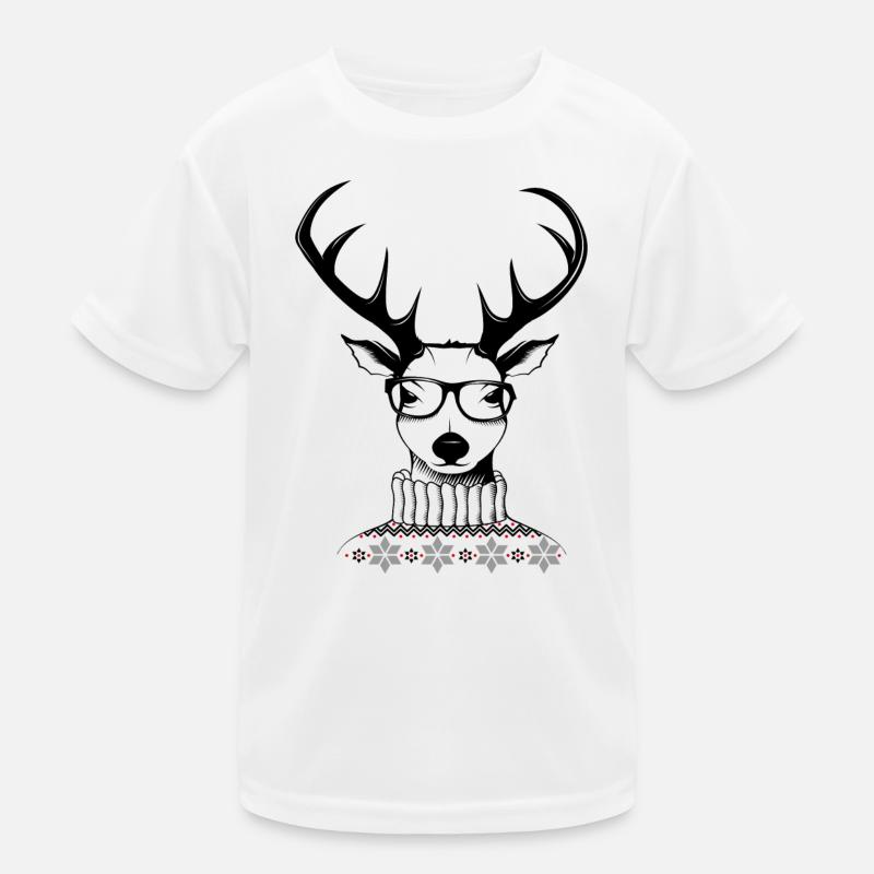 Hipster Hirsch Kinder Funktions-T-Shirt