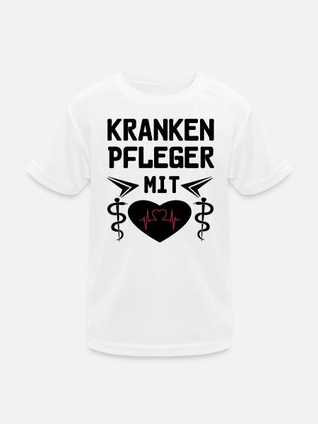 Krankenpfleger mit Herz Geschenk - Kinder Funktions-T-Shirt - Weiß - Vorne