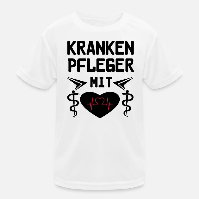 Krankenpfleger mit Herz Geschenk Kinder Funktions-T-Shirt