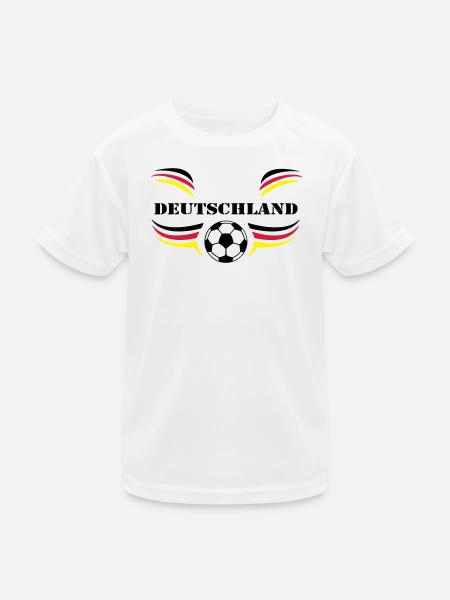 Deutschland Fußball Kult Shirt (25) - Kinder Funktions-T-Shirt - Weiß - Vorne