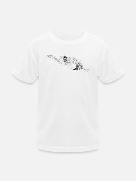 Schwimmer - Kinder Funktions-T-Shirt - Weiß