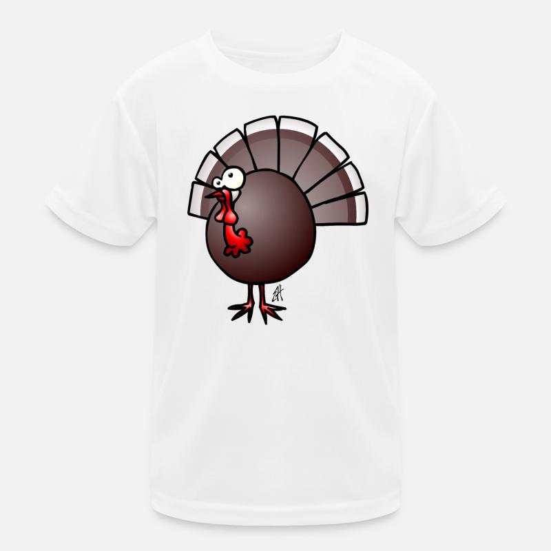 Truthahn - Kinder Funktions-T-Shirt - Weiß