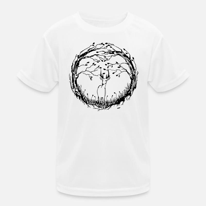 Der Wald - Kinder Funktions-T-Shirt - Weiß