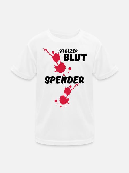 Stolzer Blutspender Blut Spende Geschenk Medizin - Kinder Funktions-T-Shirt - Weiß - Vorne