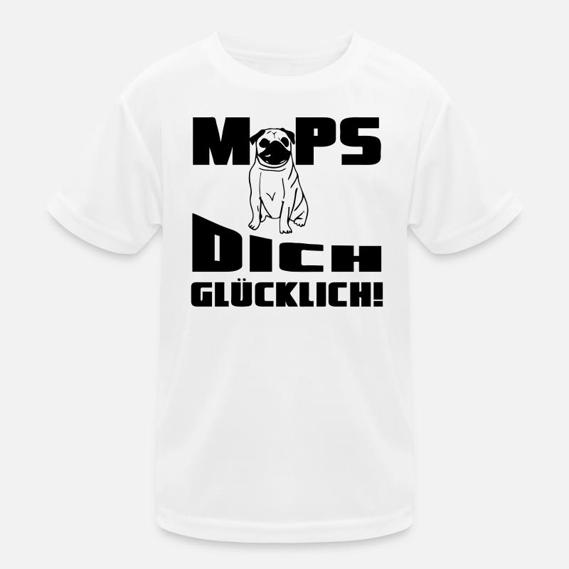 Mops dich glücklich! Geschenk Kinder Funktions-T-Shirt