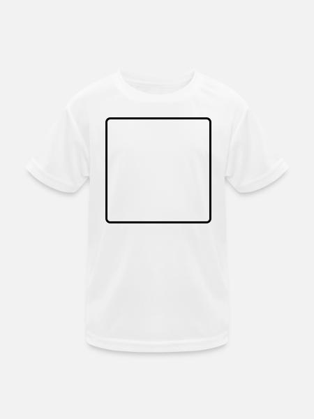 abgerundetes Rechteck - Kinder Funktions-T-Shirt - Weiß - Vorne