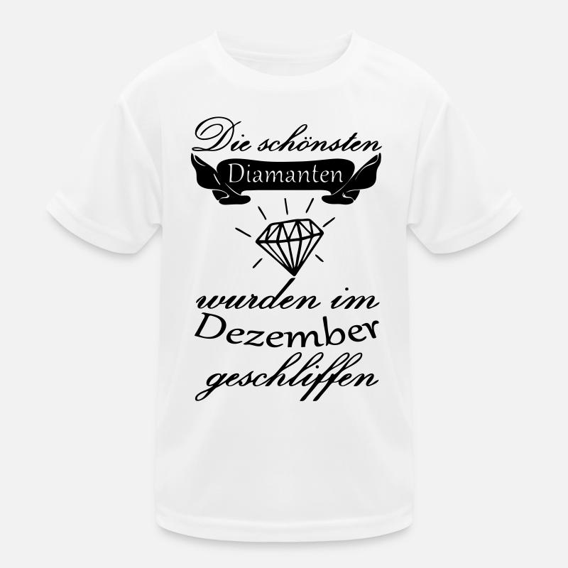 Dezember Diamanten Geburtstag Geschenk Spruch - Kinder Funktions-T-Shirt - Weiß