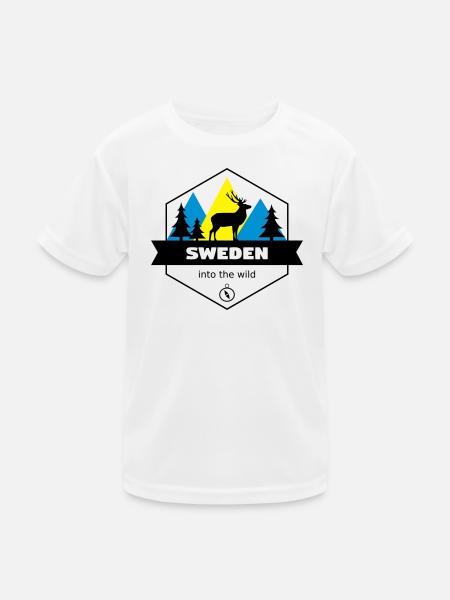 Schweden in die Wildnis - Kinder Funktions-T-Shirt - Weiß - Vorne