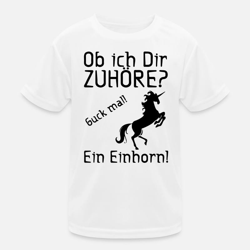 Guck mal! Ein Einhorn! Geschenk Kinder Funktions-T-Shirt
