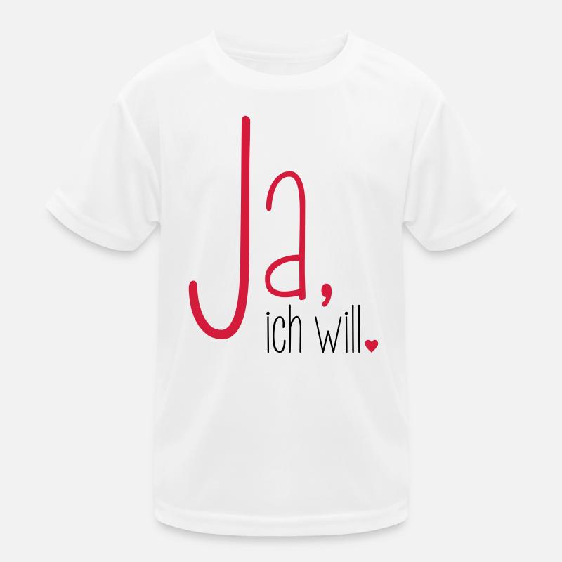 Ja ich will - Junggesellenabschied Braut Bräutigam Kinder Funktions-T-Shirt
