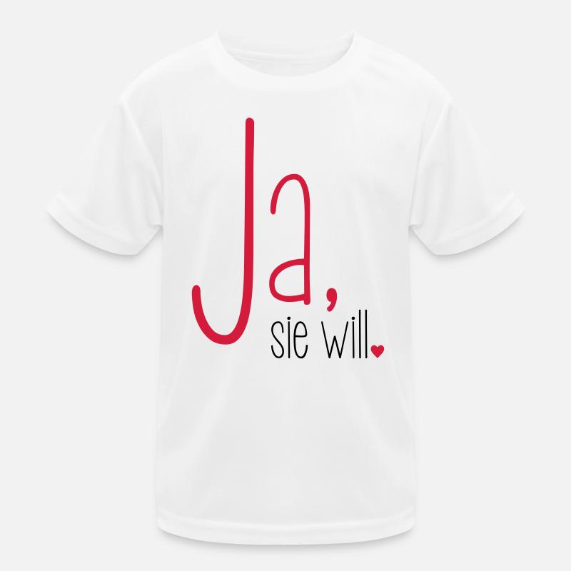 Ja sie will Junggesellin Junggesellenabschied Kinder Funktions-T-Shirt