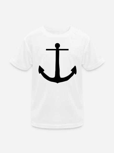 anker - Kinder Funktions-T-Shirt - Weiß - Vorne