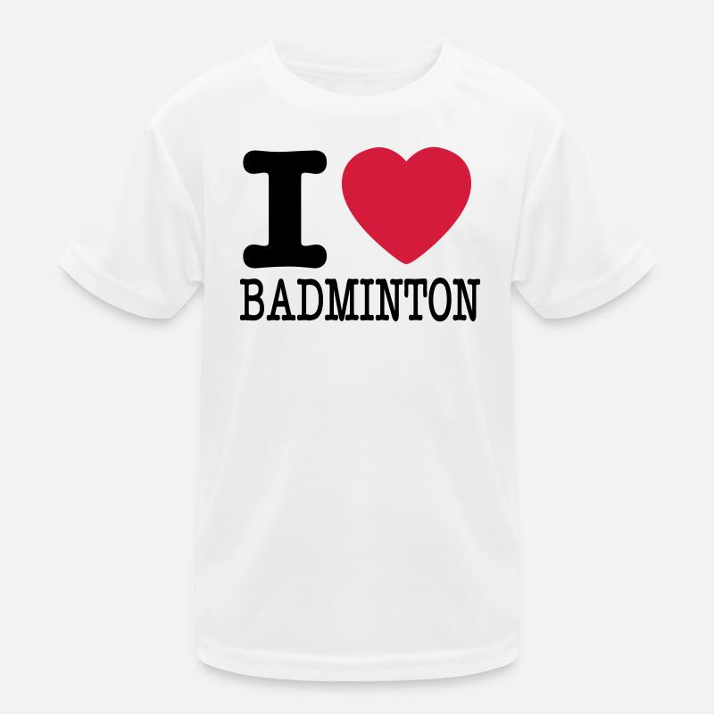 Ich liebe Badminton Kinder Funktions-T-Shirt