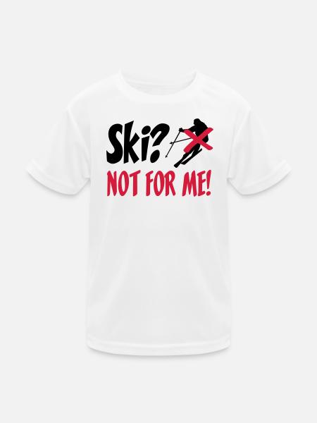 I hate Ski - Kinder Funktions-T-Shirt - Weiß - Vorne