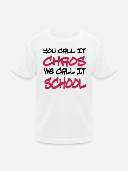 Schule - Kinder Funktions-T-Shirt - Weiß - Vorne