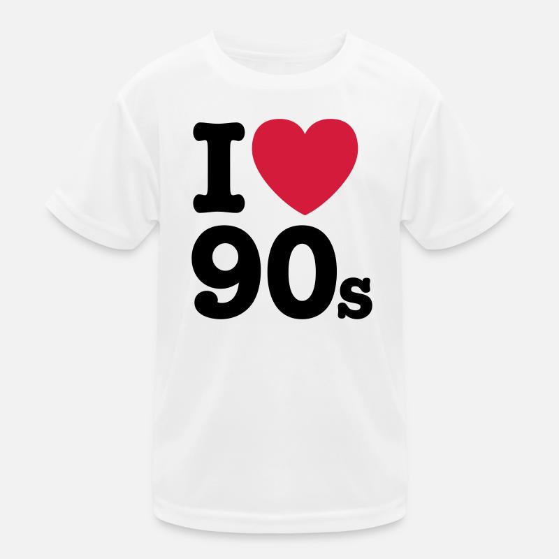 I love 90's - Kids Functional T-Shirt - white