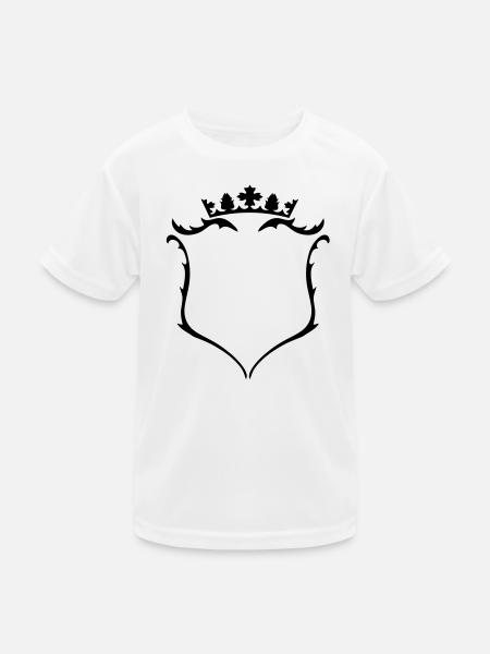 A crest with crown - Kids Functional T-Shirt - white - Front