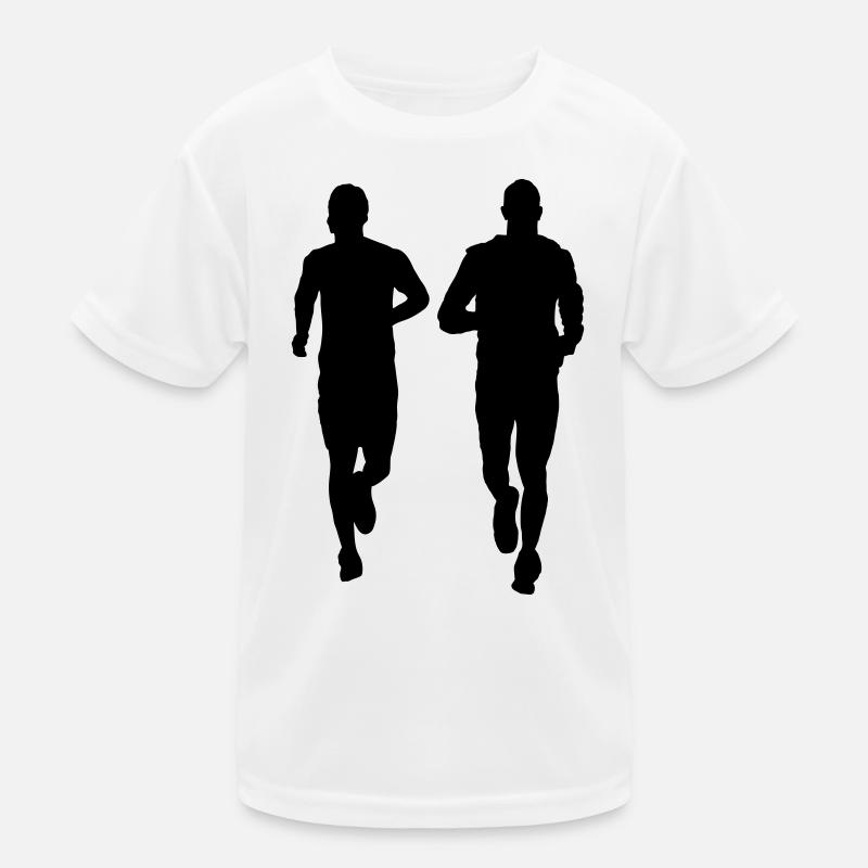 laufendes Paar zwei Männer Kinder Funktions-T-Shirt