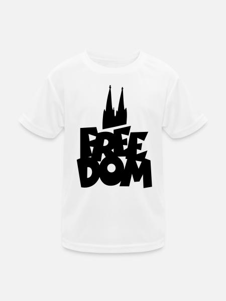 FREEDOM Köln Kölner Dom - Kinder Funktions-T-Shirt - Weiß - Vorne