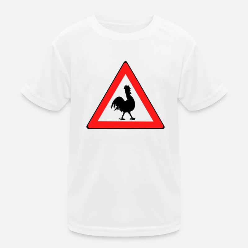 Hühnerwarnschild mit Humor Kinder Funktions-T-Shirt