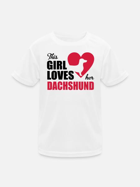 Dackel - Kinder Funktions-T-Shirt - Weiß - Vorne