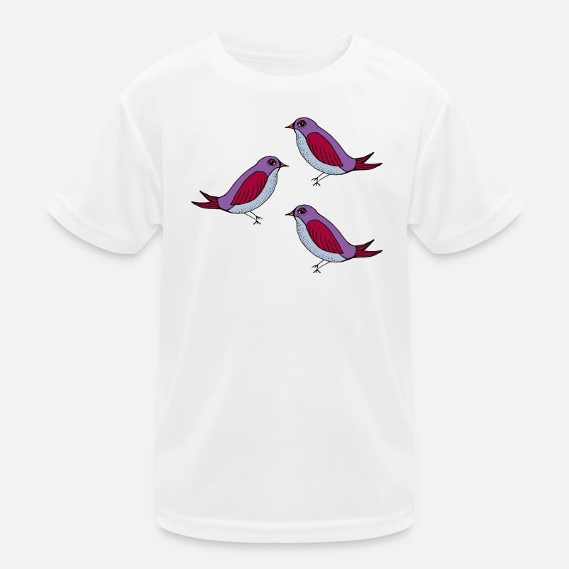 Lila Vogel Muster Trio Kinder Funktions-T-Shirt