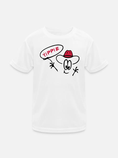 Cowboy mit Lasso - Kinder Funktions-T-Shirt - Weiß - Vorne