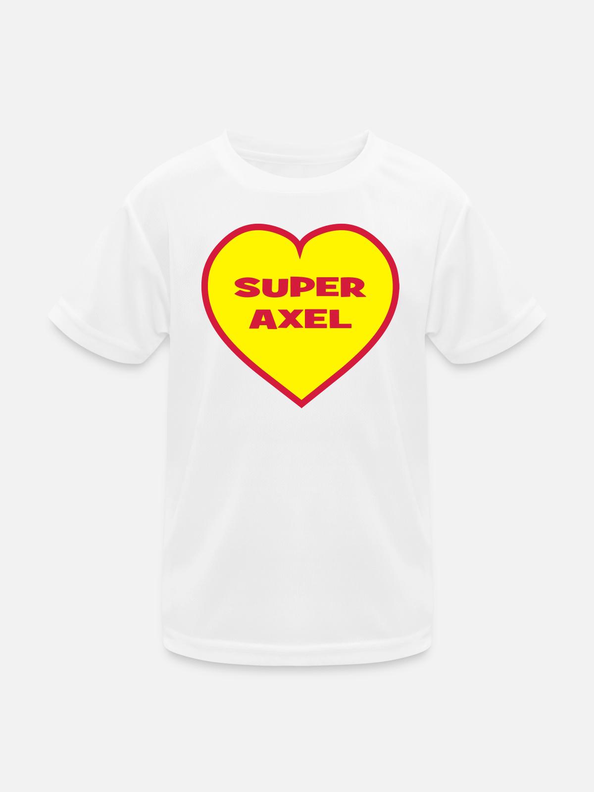 Super-Axel - Kinder Funktions-T-Shirt - Weiß - Vorne