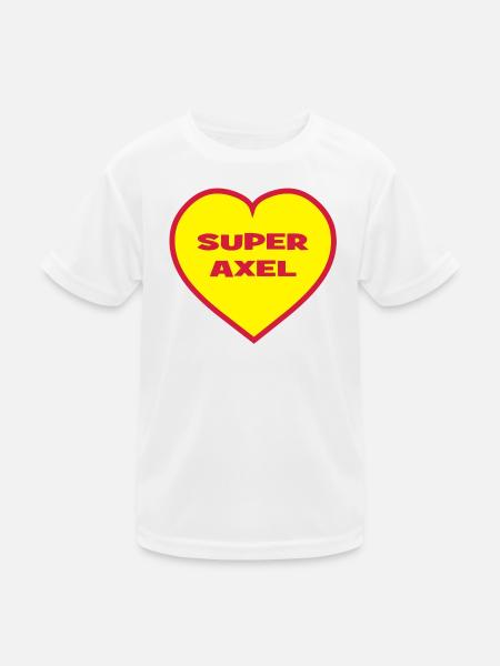 Super-Axel - Kinder Funktions-T-Shirt - Weiß - Vorne